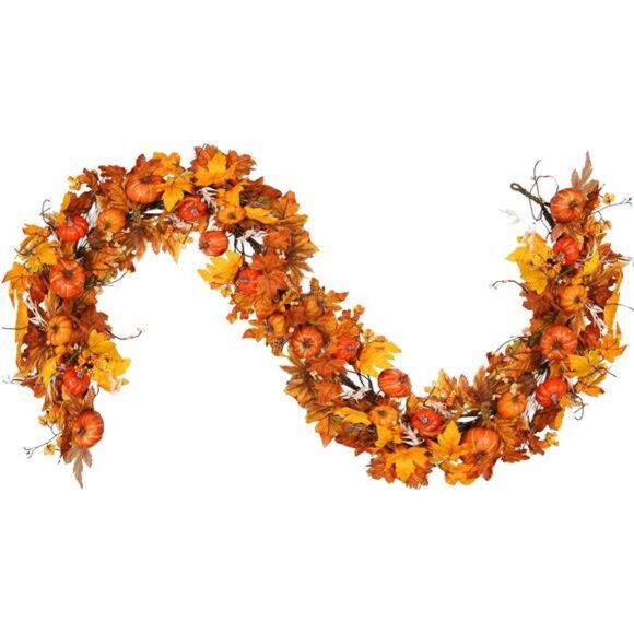 New 28 Inch Fall Wreath for Front Door Outside Large Artificial Autumn Wreath - Picture 4 of 7